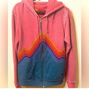 Aviator Nation vintage full zip stitch mountain hoodie size M